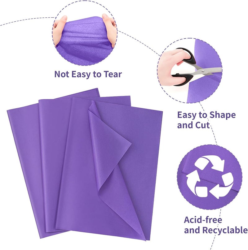 Simetufy Purple Tissue Paper for Gift Bags, 115 Sheets 14 x 20 Inches Purple Wrapping Paper, Gift Wrapping Tissue Paper Bulk for Crafts Mother's Day Fall Halloween Wedding Birthday Holiday Party Decor - Image 3